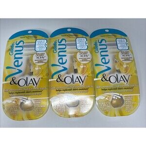 LOT OF 3 Gillette Venus & Olay Razor plus shower hook NEW yellow